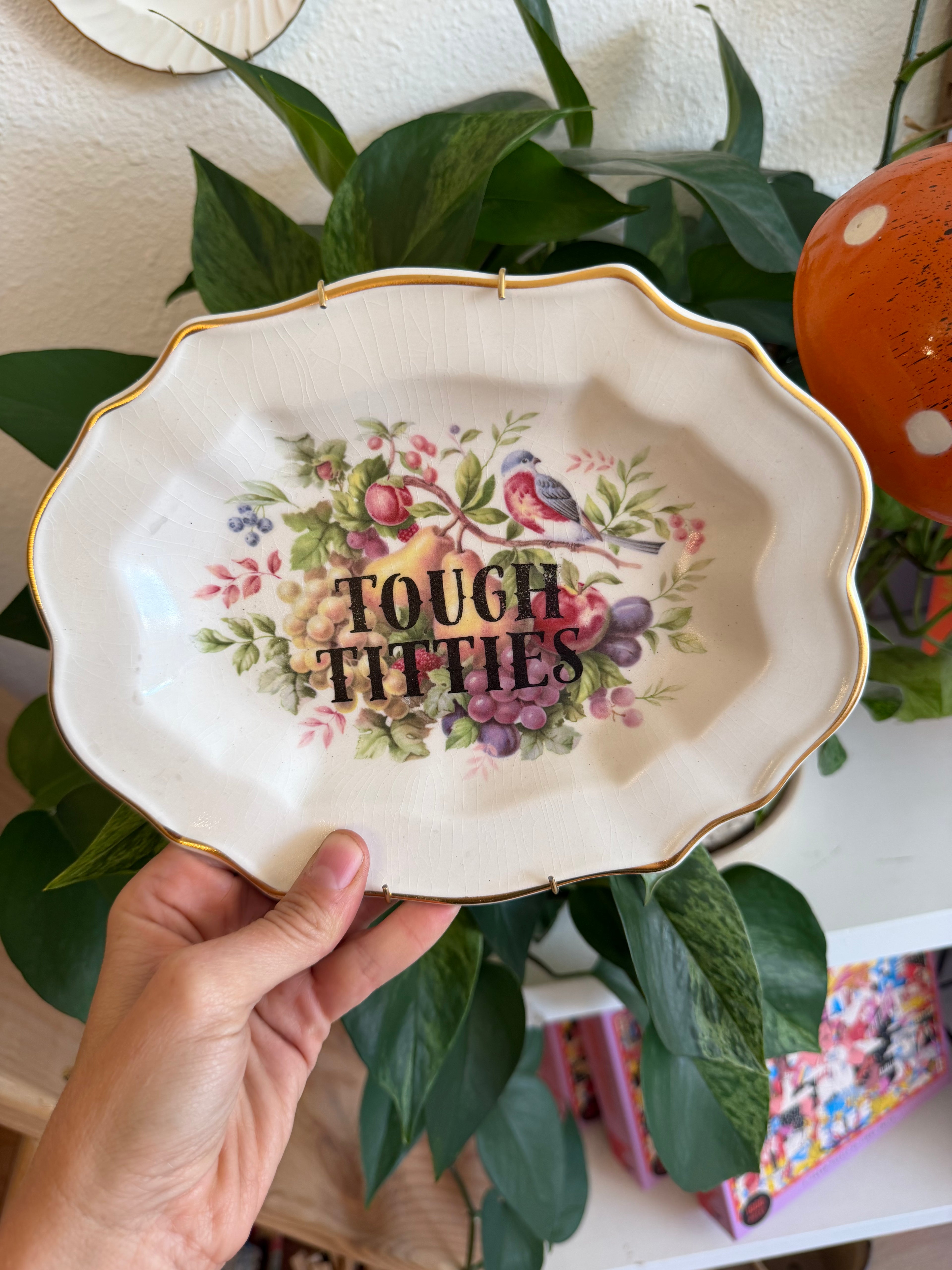 Tough Titties Decorative Antique Dish