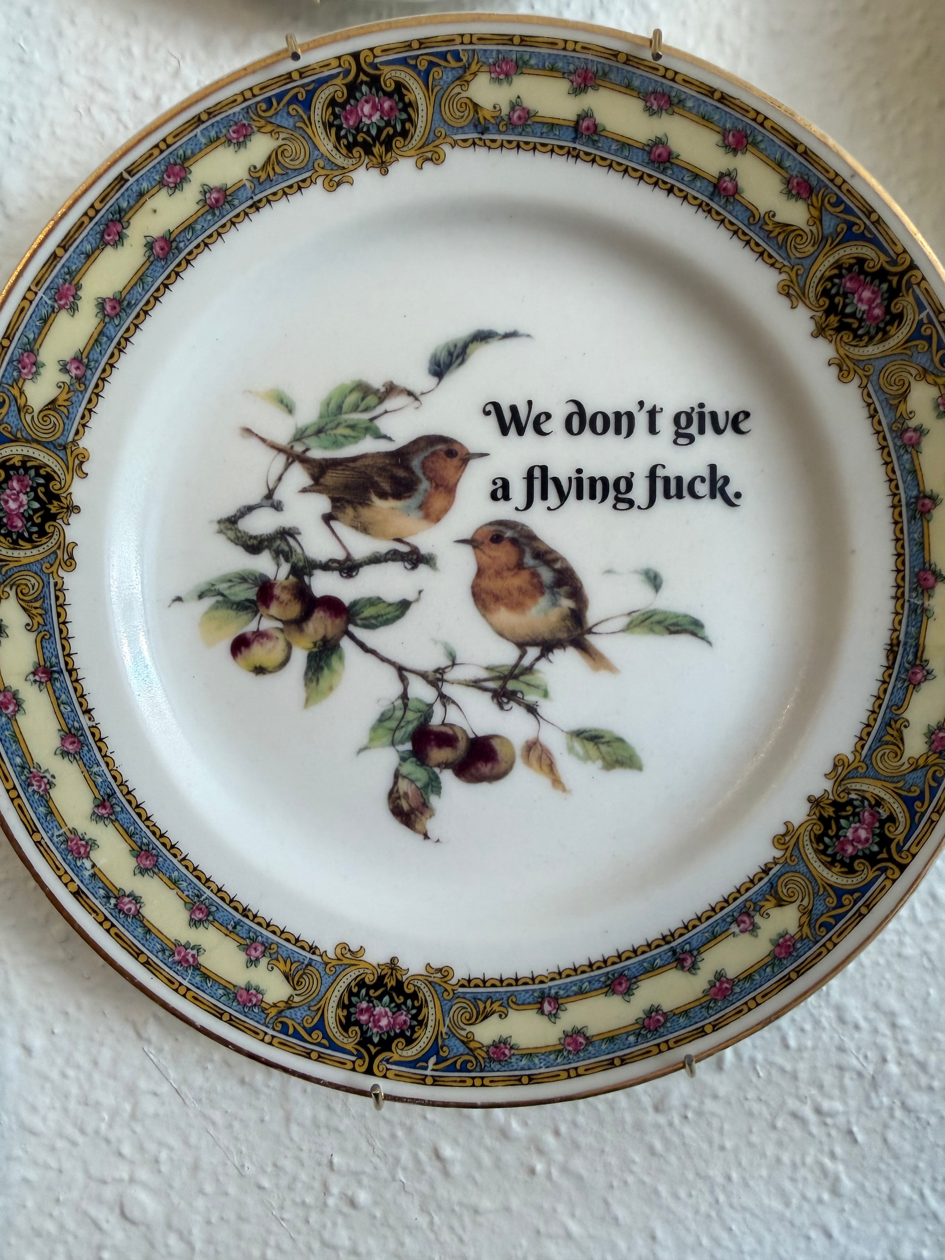 We Don’t Give A Flying Fuck Decorative Antique Dish