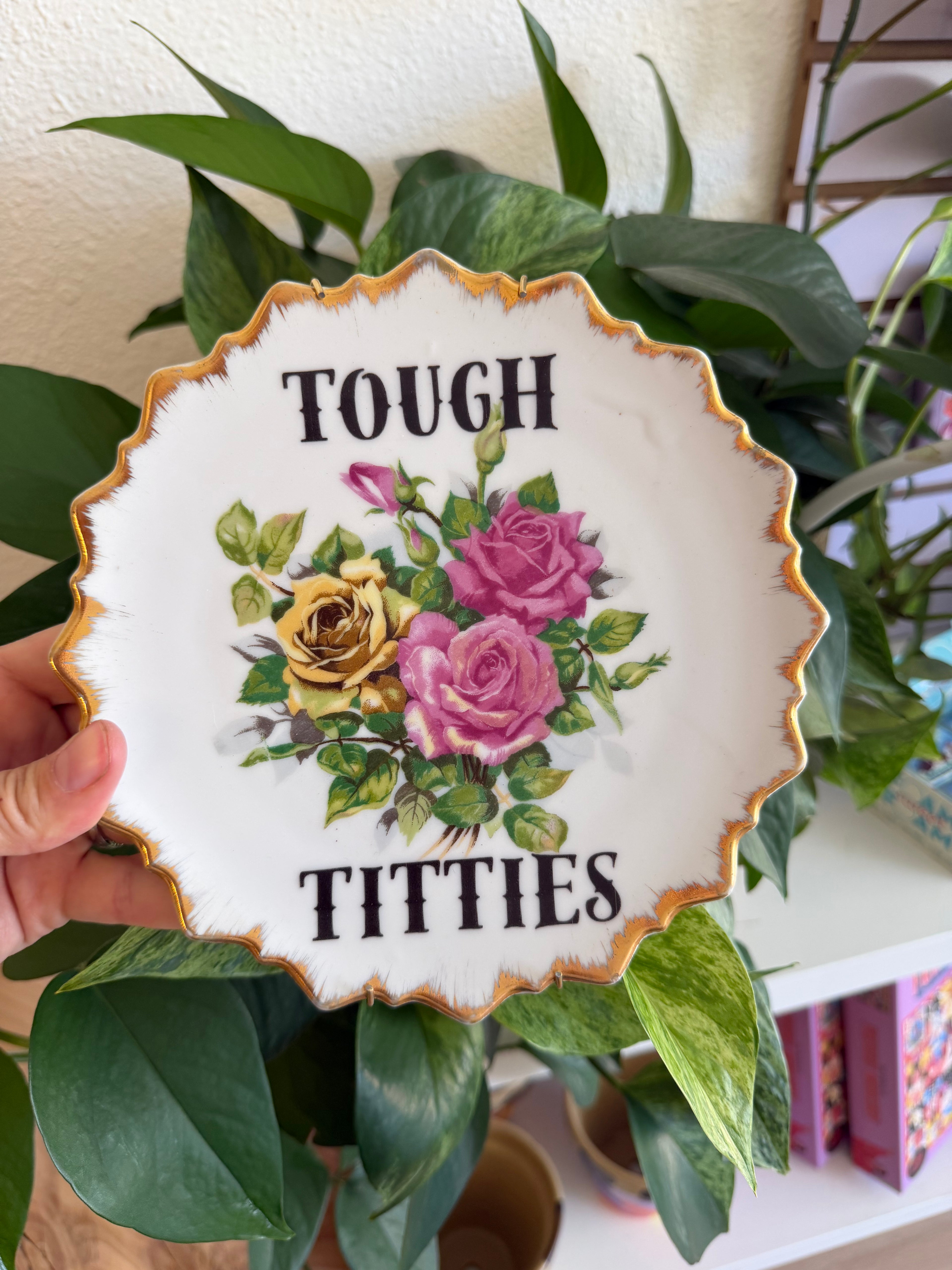 Tough Titties Decorative Dish (zig-zag edging)