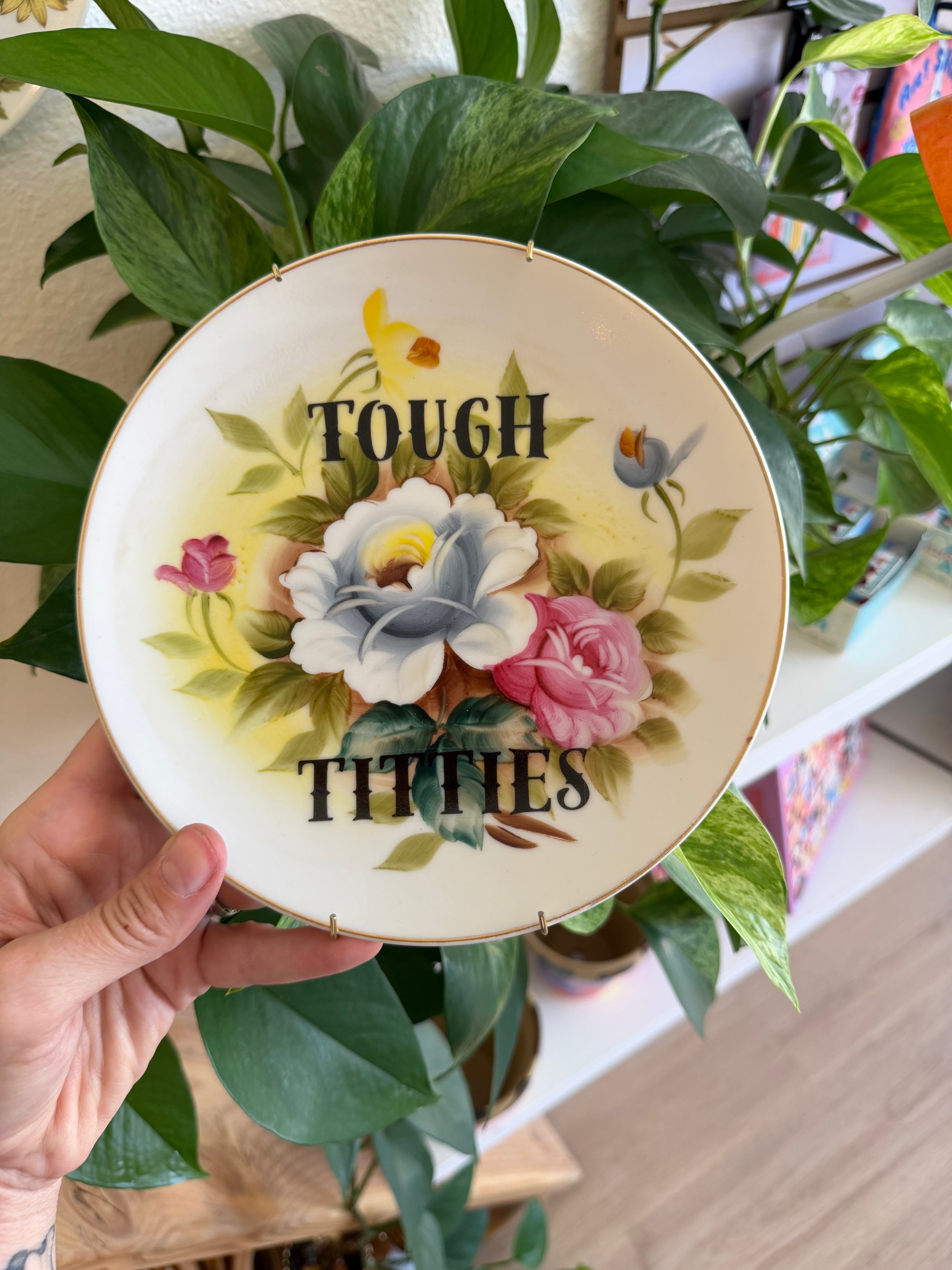 Tough Titties Antique Plate