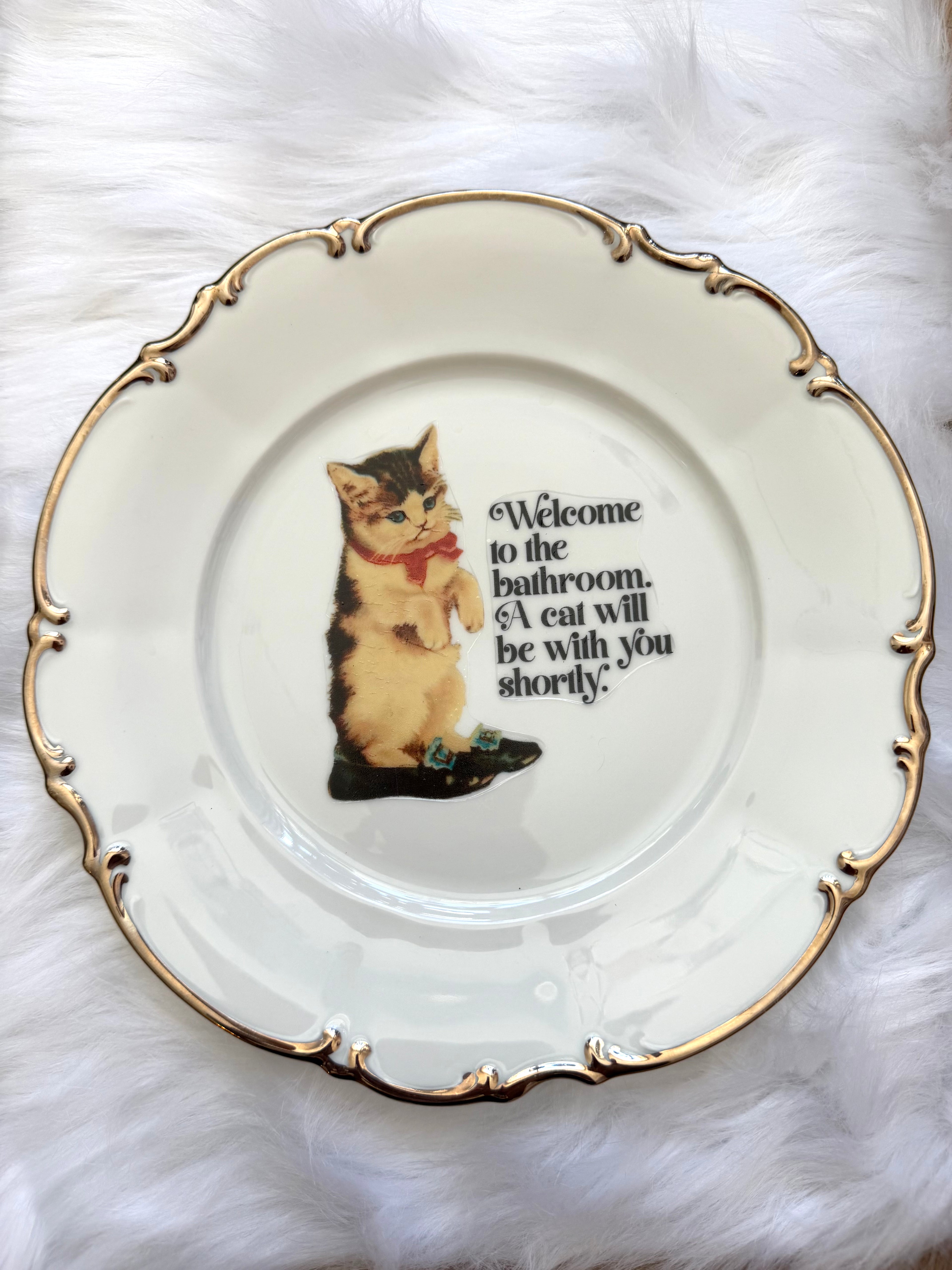 Welcome To The Bathroom Decorative Plate