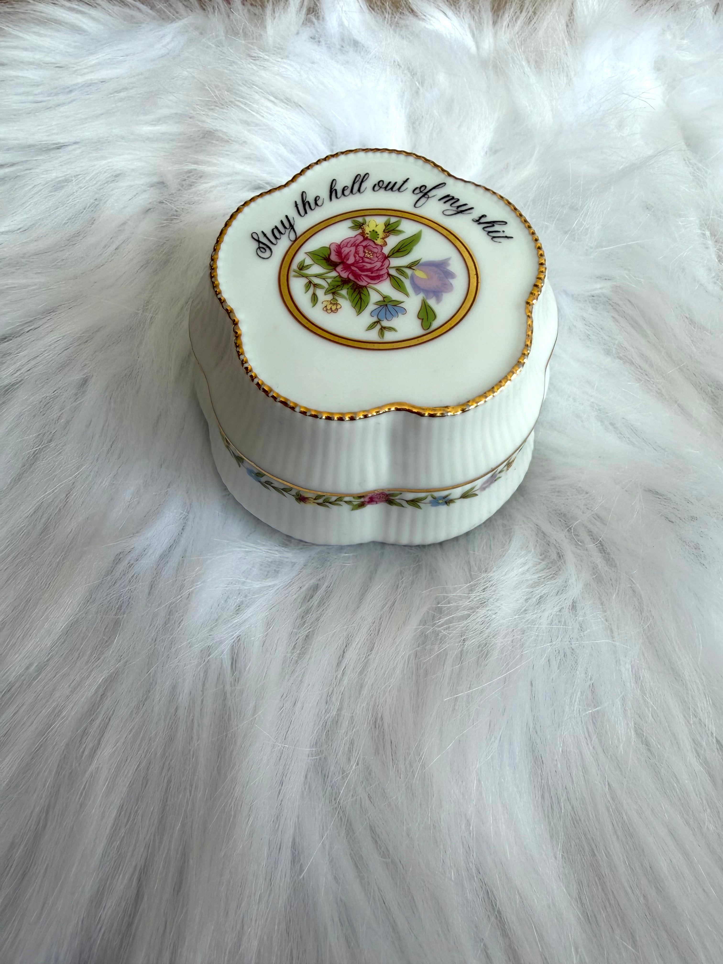 Stay Out Of My Shit Vintage Porcelain Music Box