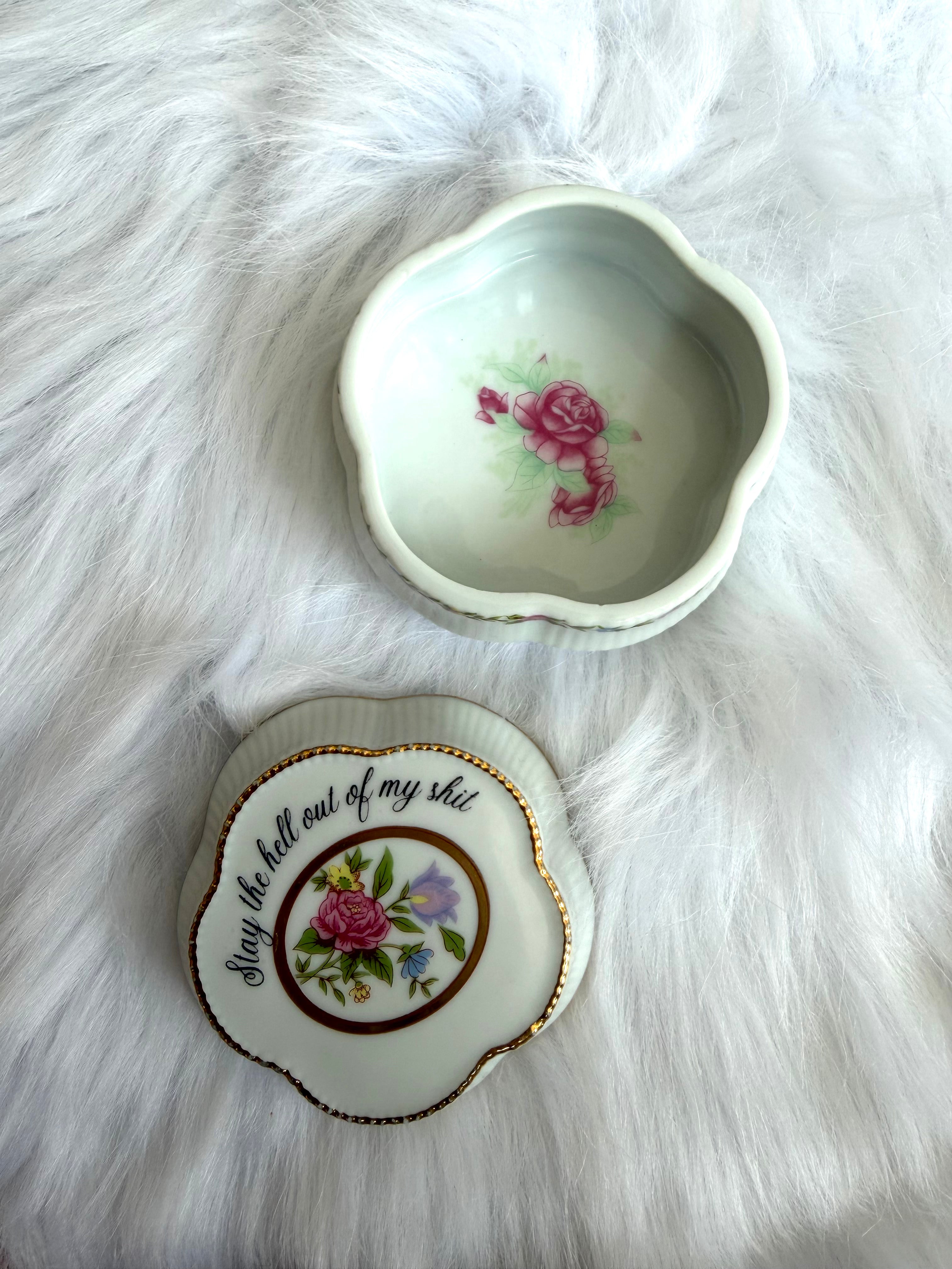 Stay Out Of My Shit Vintage Porcelain Music Box
