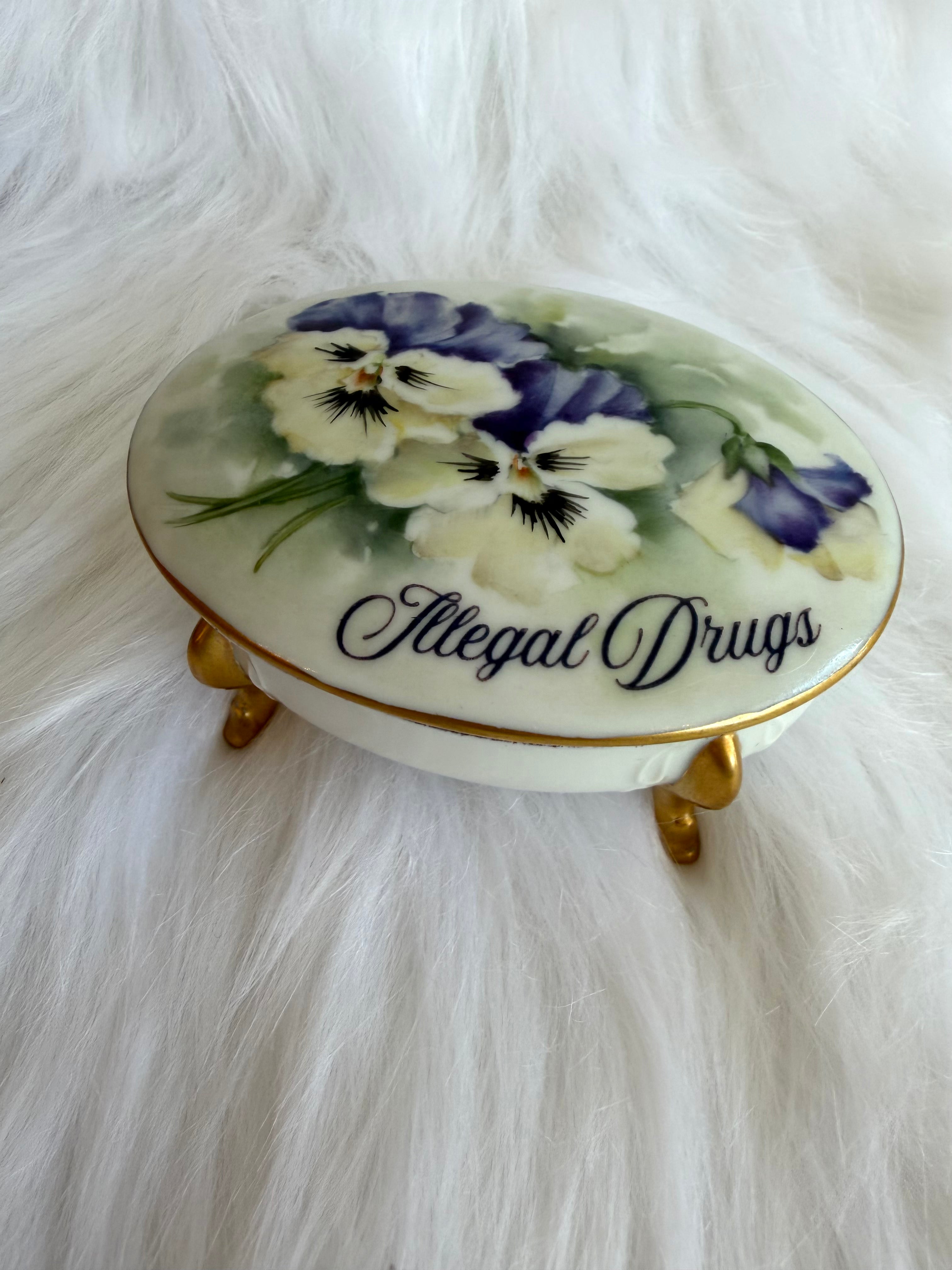 Illegal Drugs Vintage Porcelain Box
