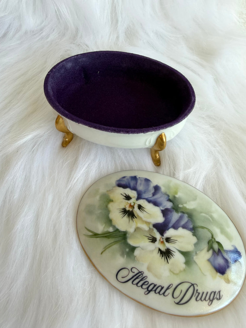 Illegal Drugs Vintage Porcelain Box