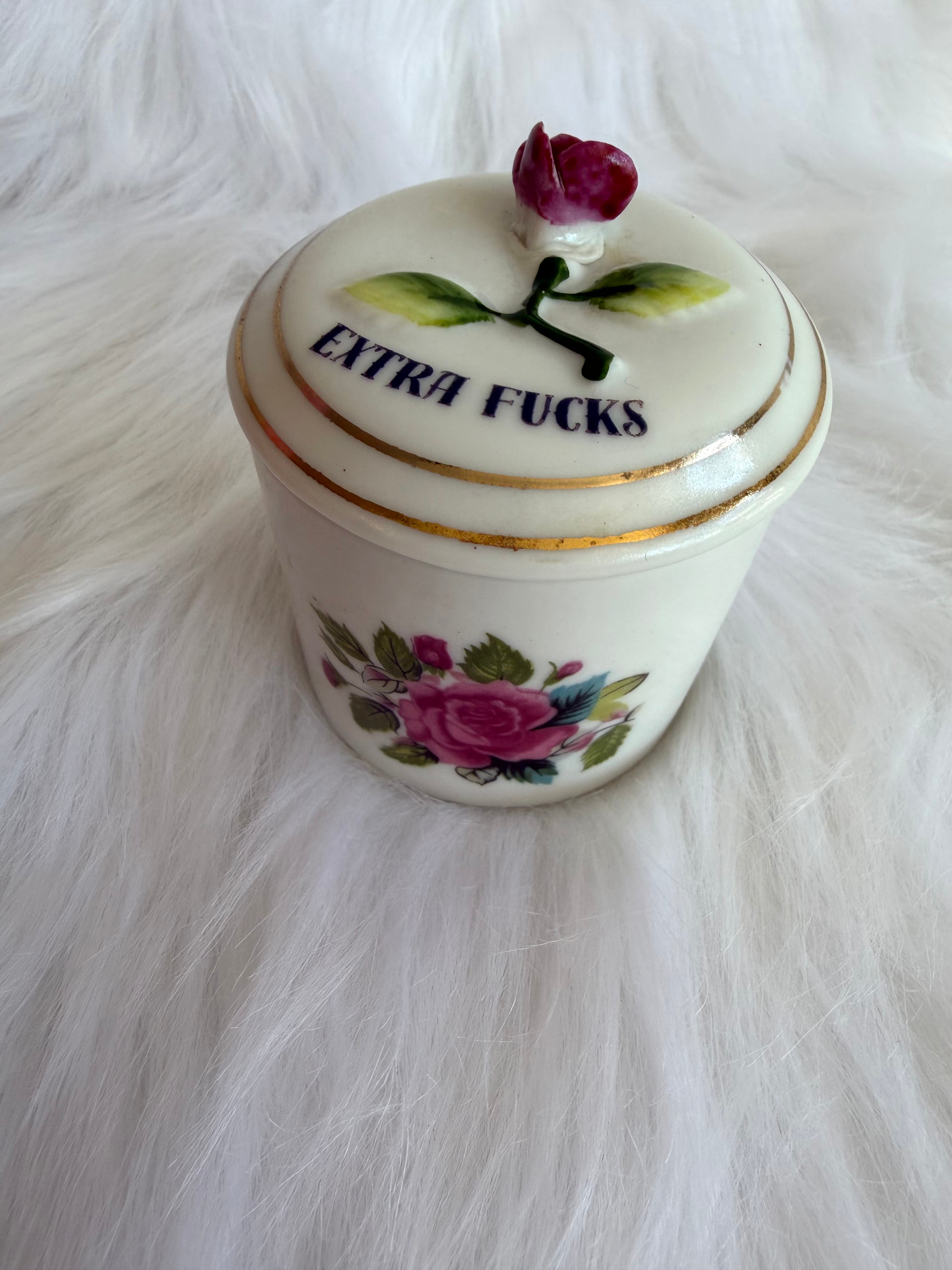Extra Fucks Vintage Porcelain Jar