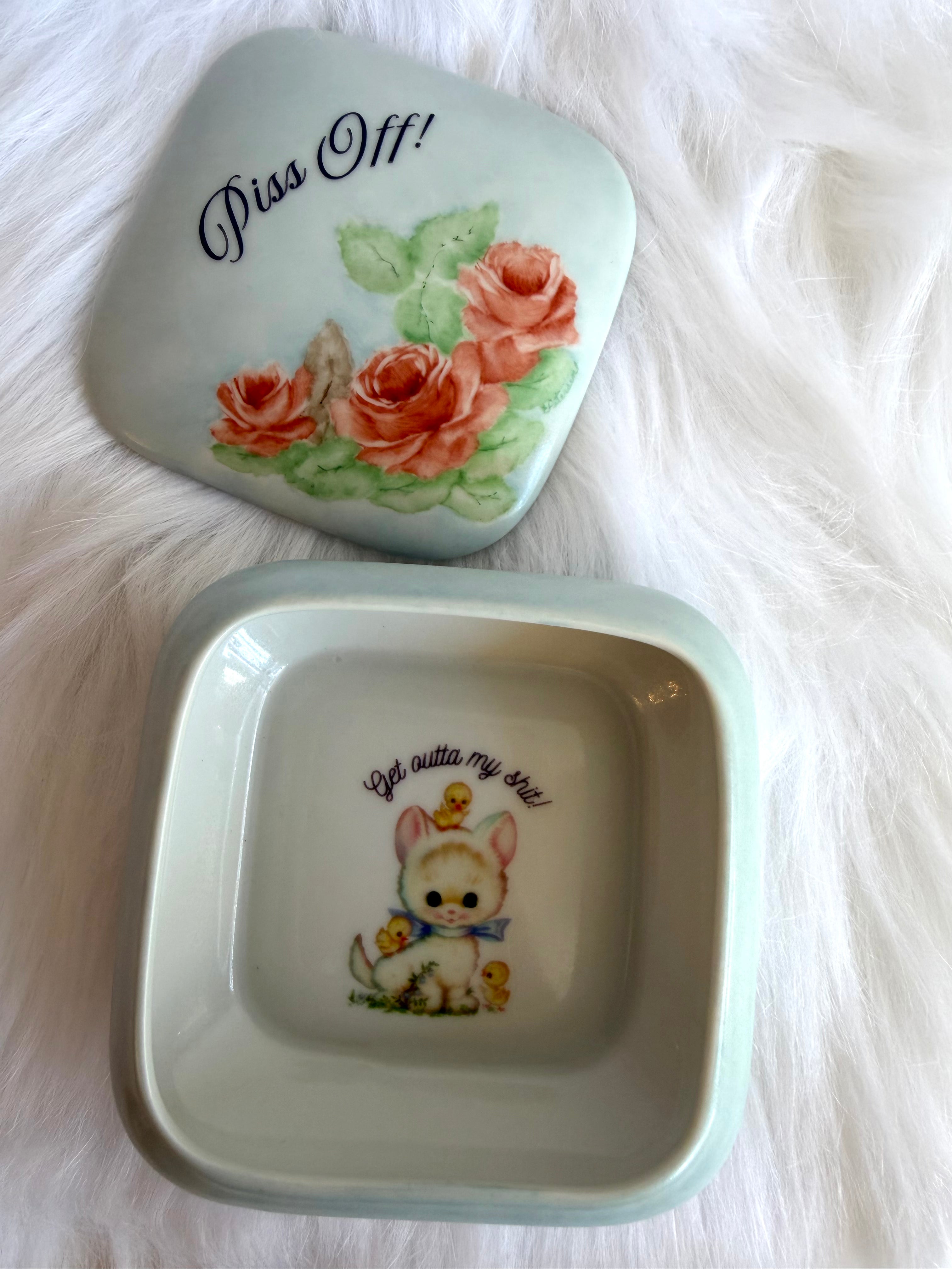Piss Off Vintage Porcelain Box