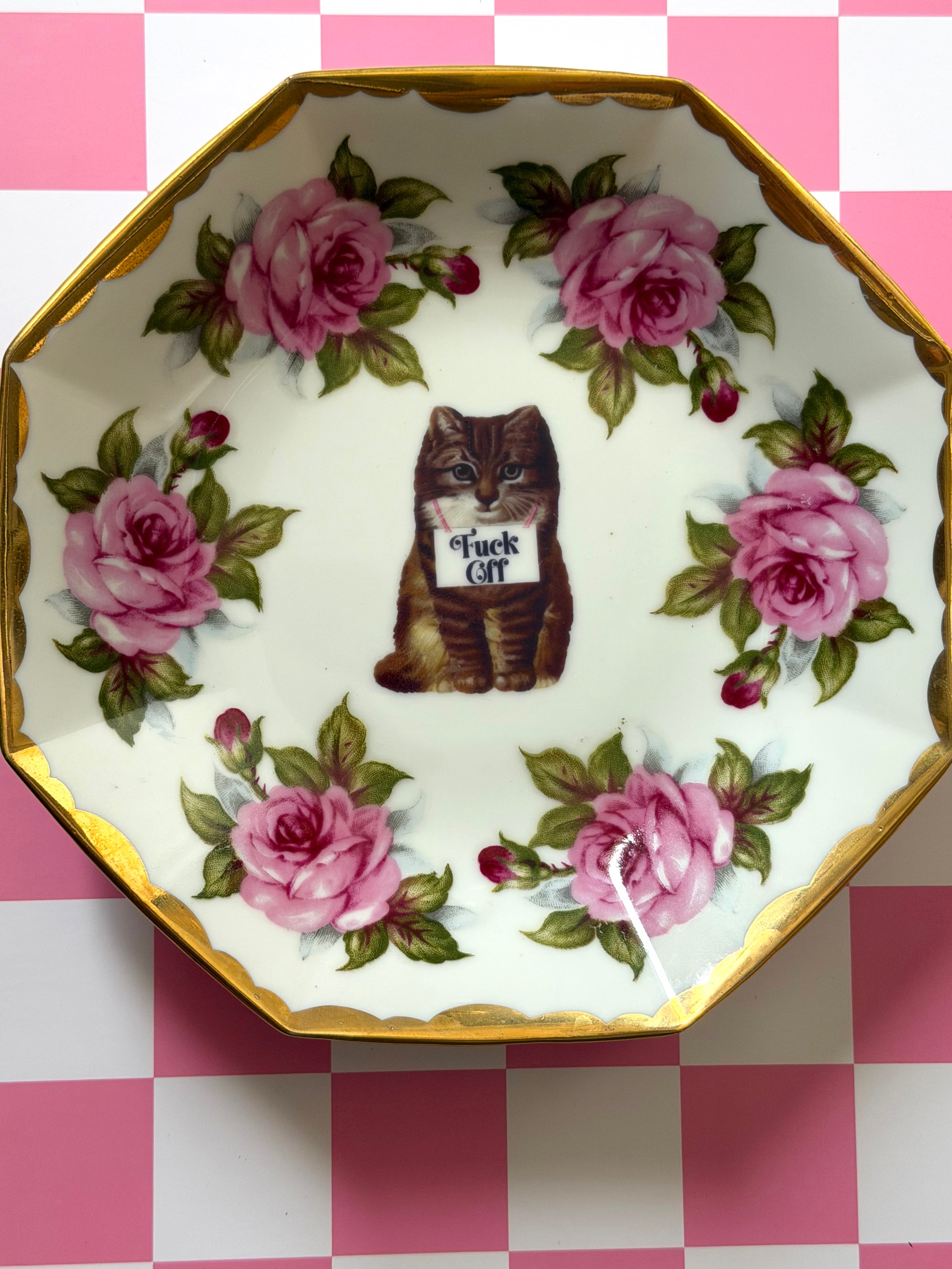 Fuck Off Vintage Decorative Dish