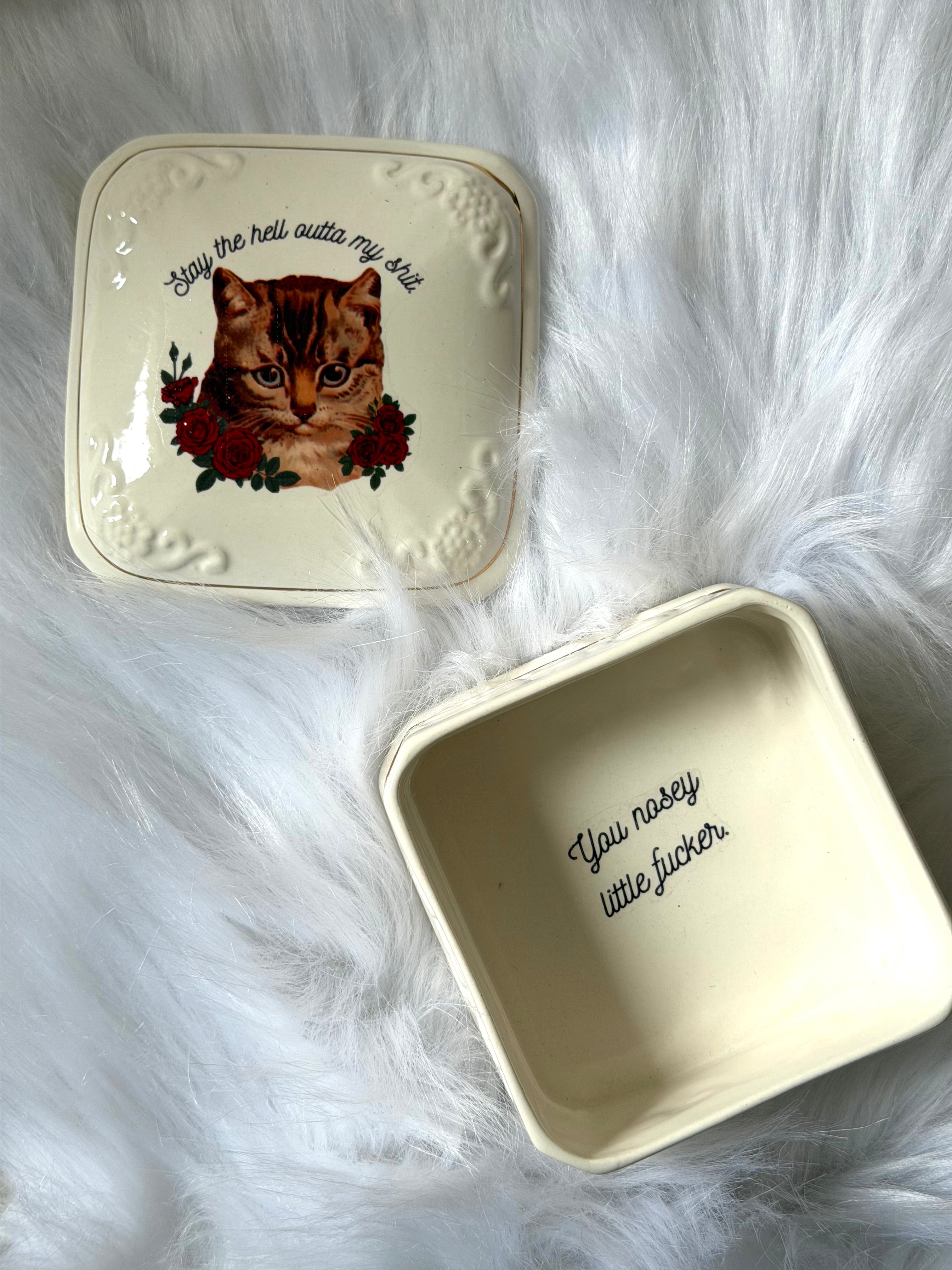 Get Outta My Shit Vintage Porcelain Box