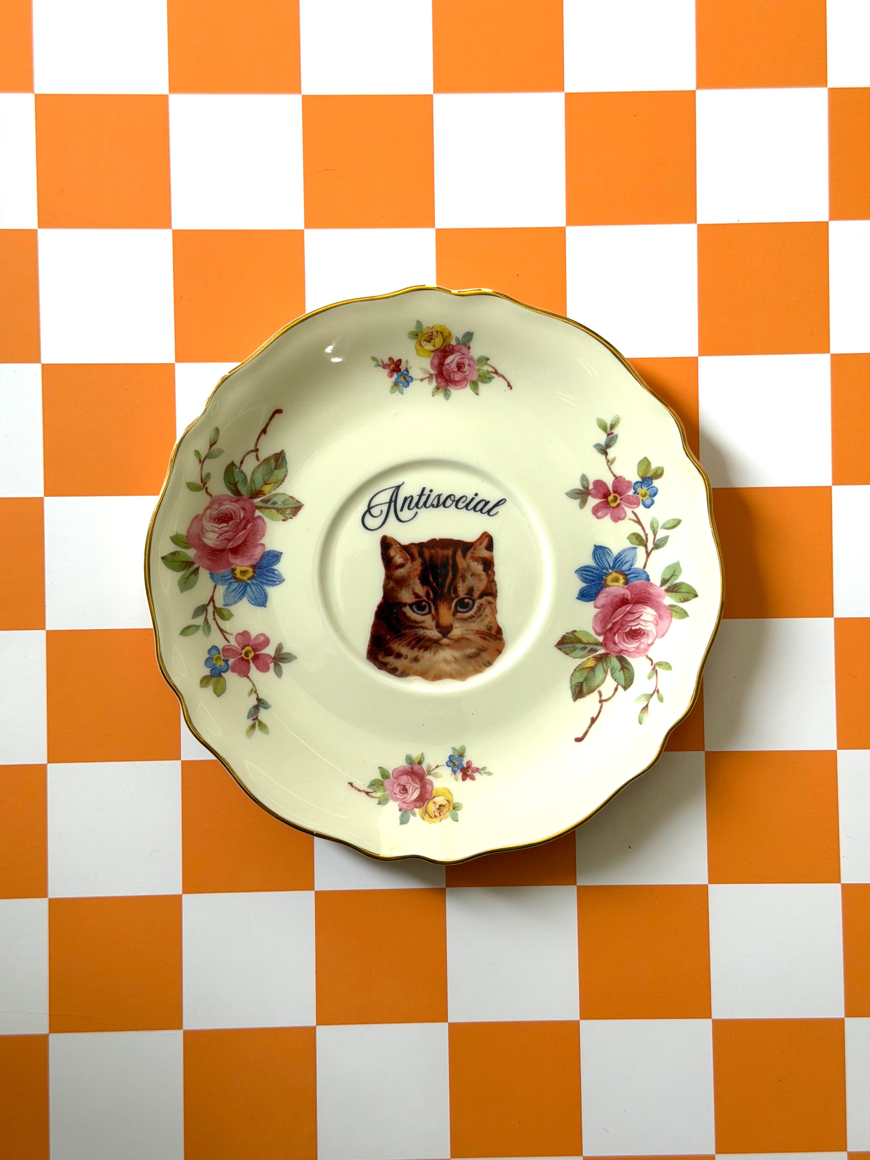 Antisocial Vintage Decorative Plate