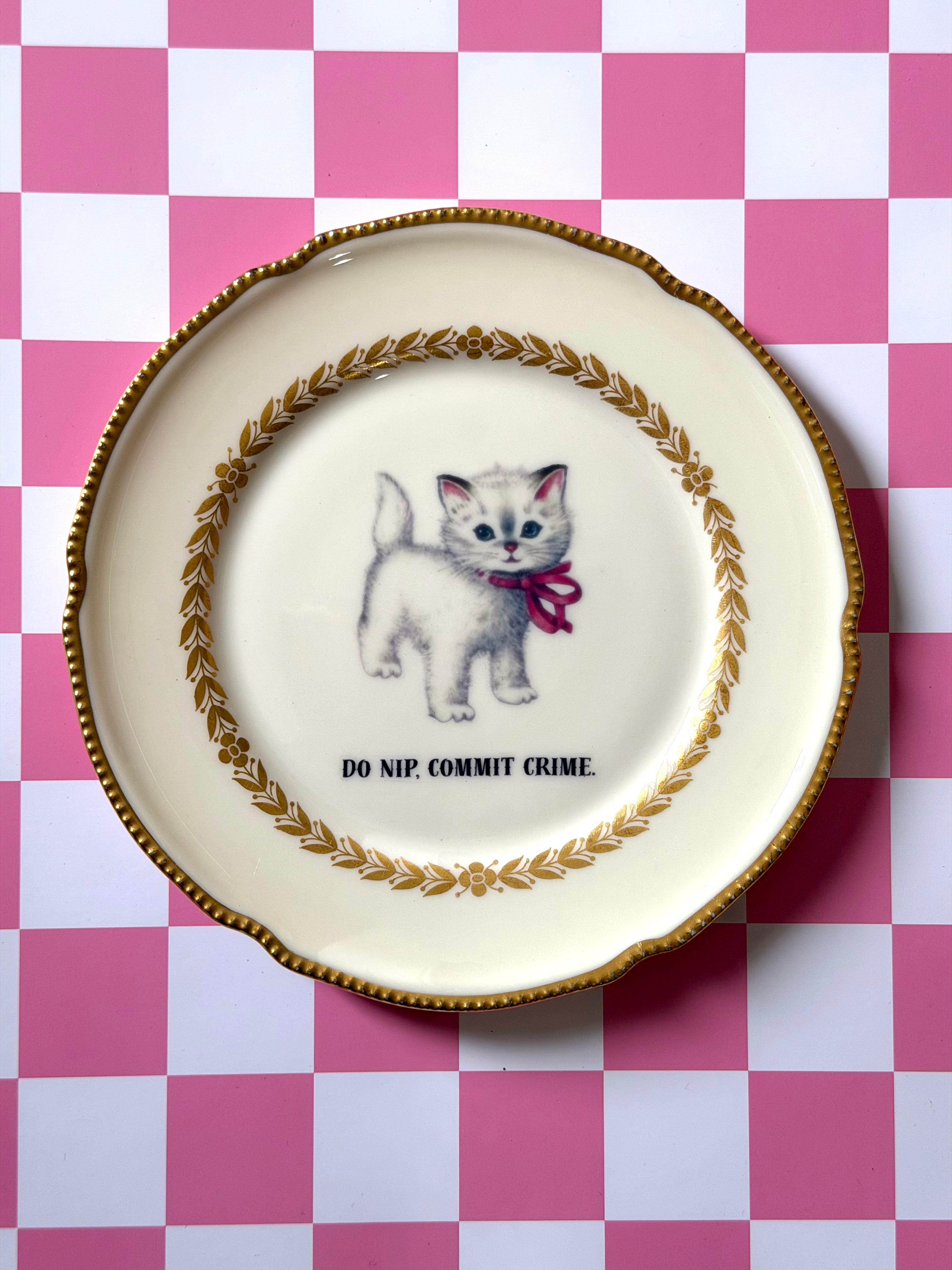 Do Nip, Commit Crime Vintage Decorative Plate