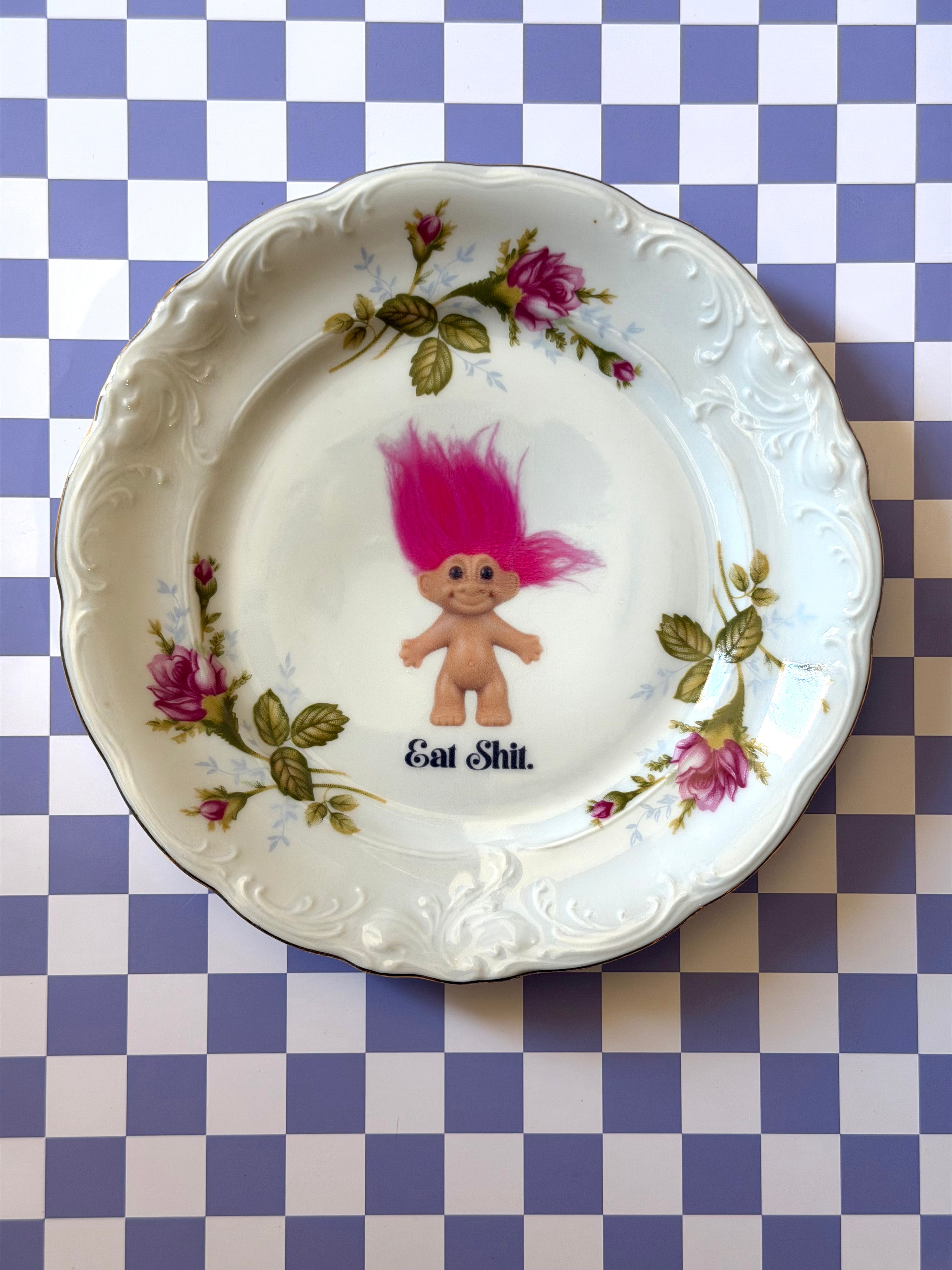 Eat Shit Decorative Vintage Plate