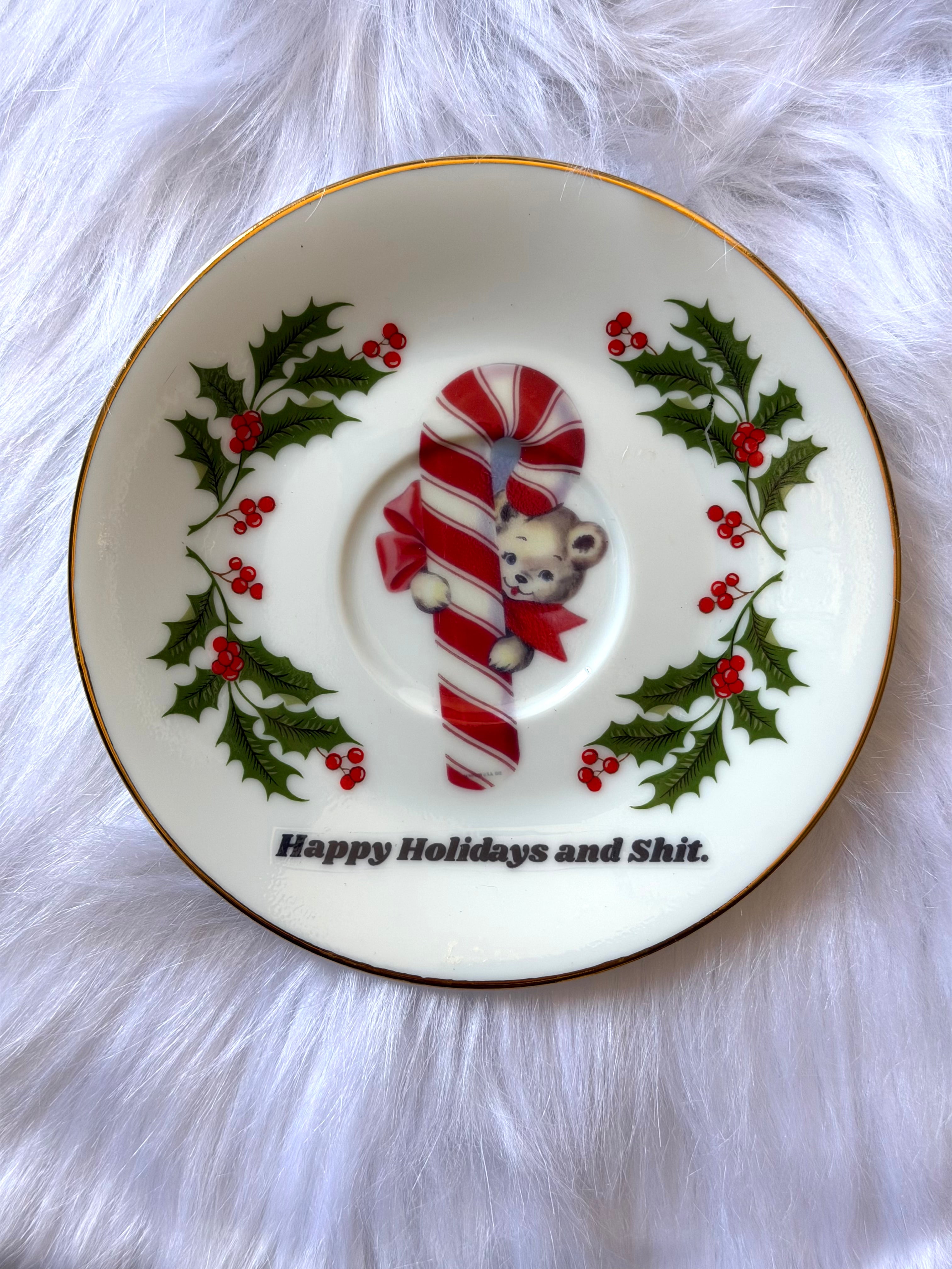 Happy Holidays & Shit Decorative Holiday Plate