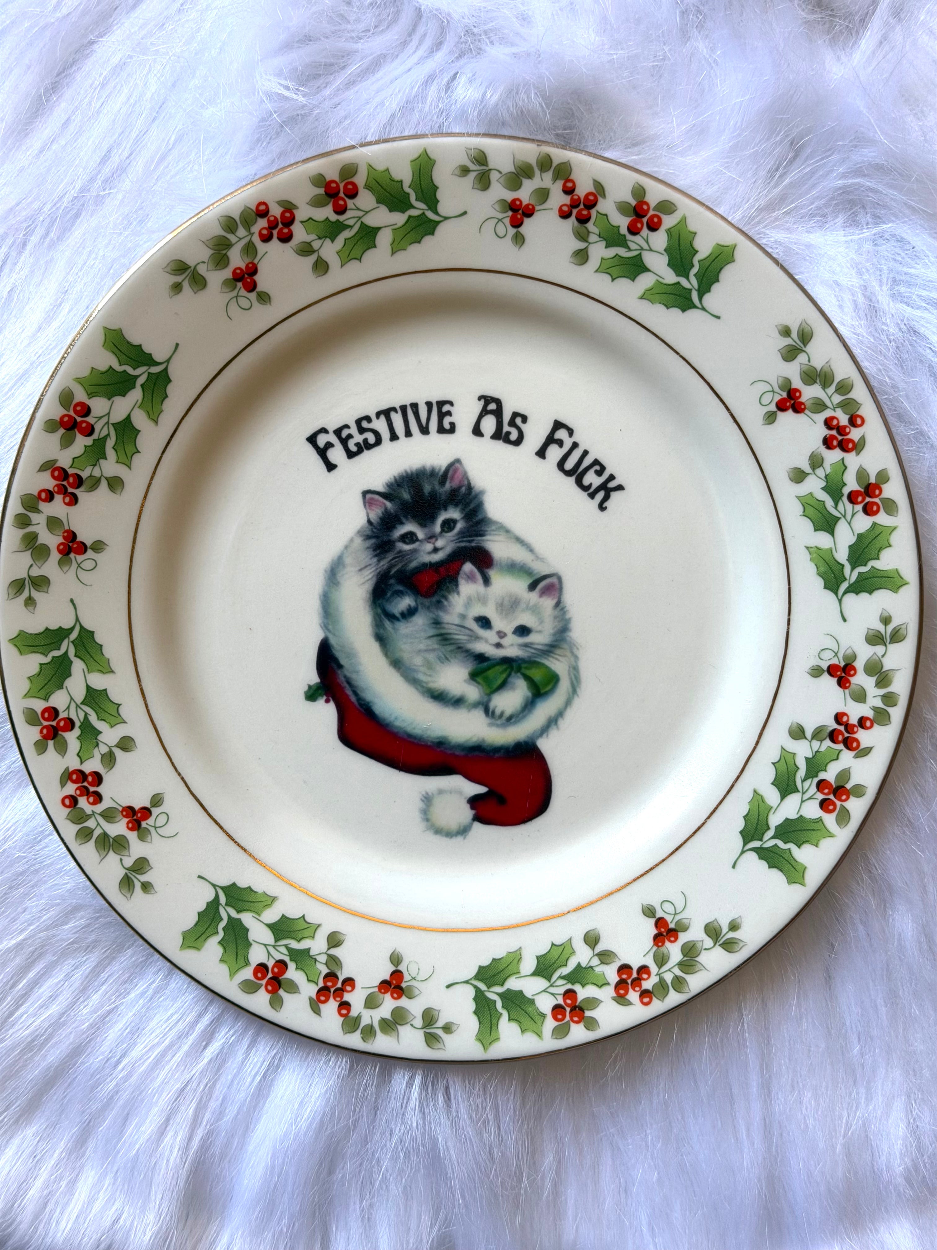 Festive As Fuck Decorative Holiday Plate