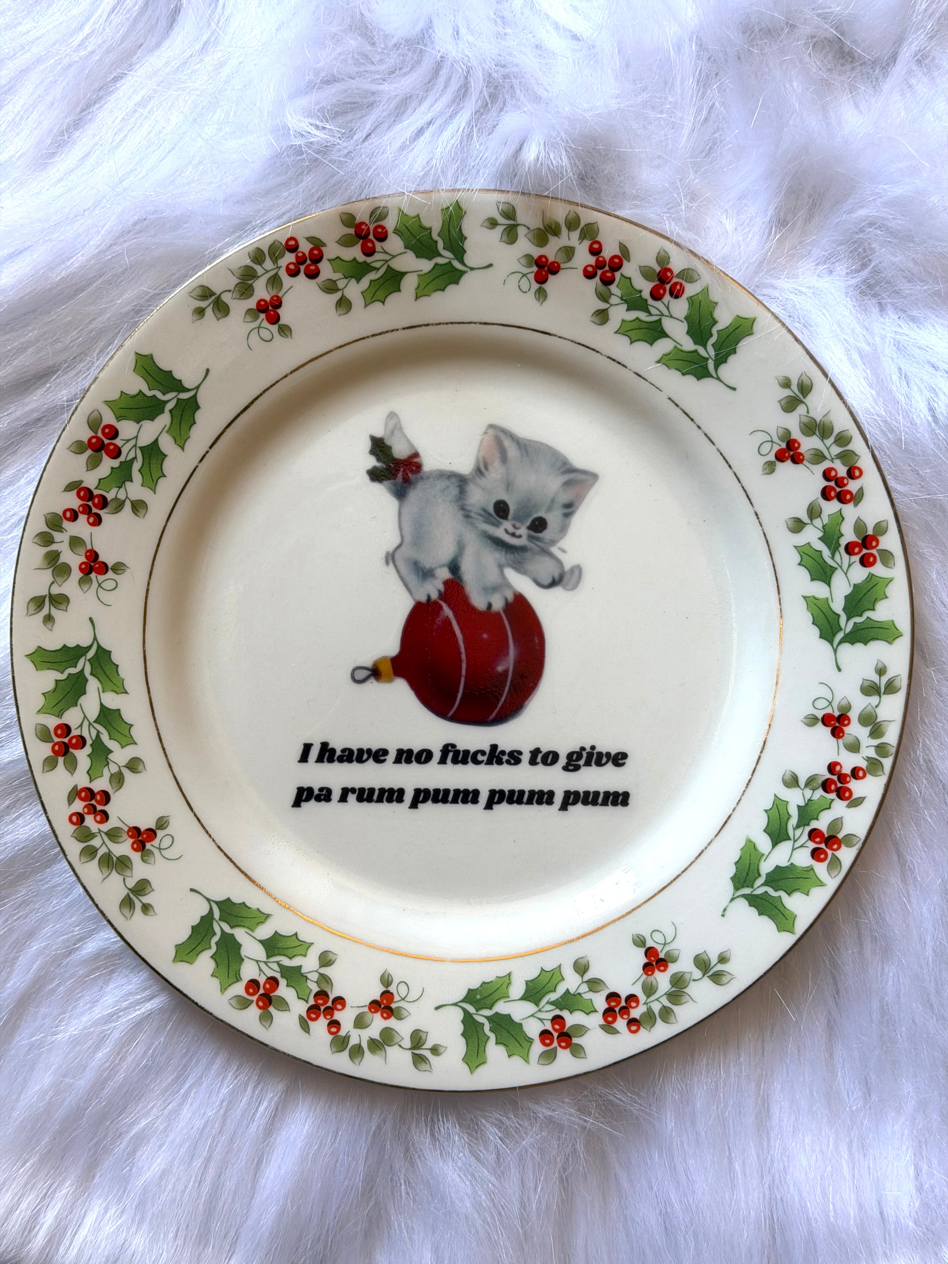 I Have No Fucks To Give Pa Rum Pum Pum Pum Decorative Holiday Plate