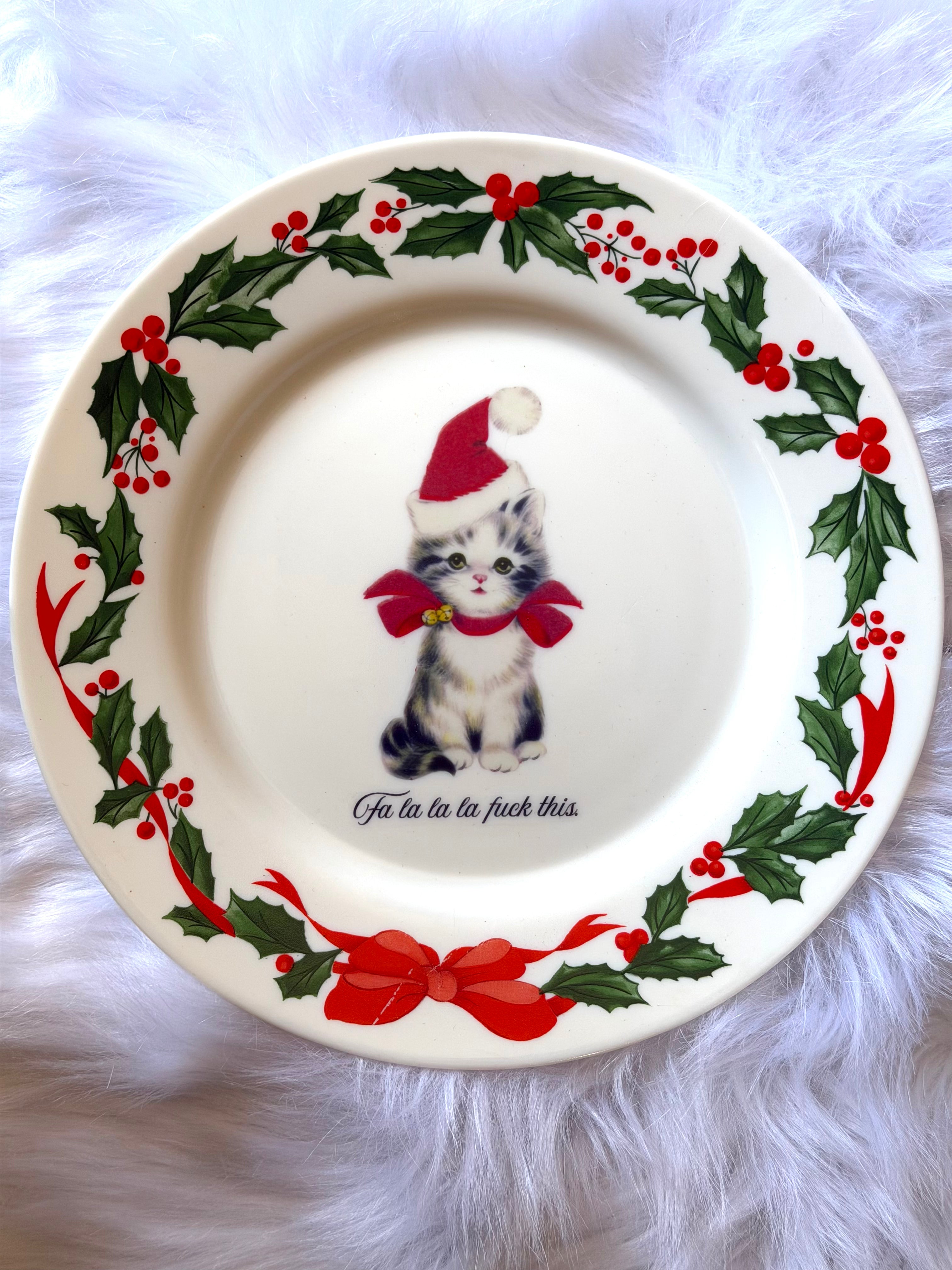 Fa La La La Fuck This Decorative Holiday Plate