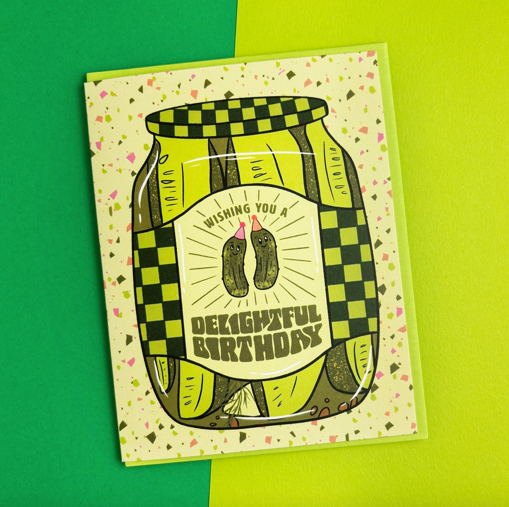 Pickle Jar Birthday Greeting Card
