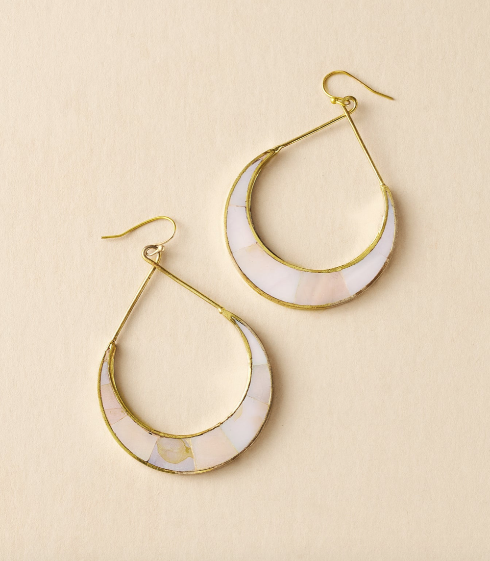 Crescent Mother of Pearl Earrings