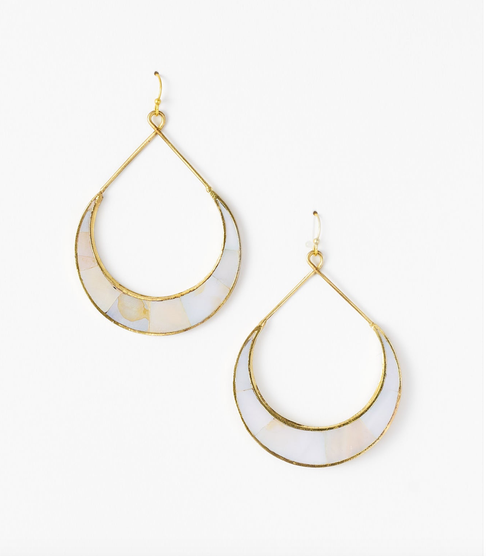Crescent Mother of Pearl Earrings