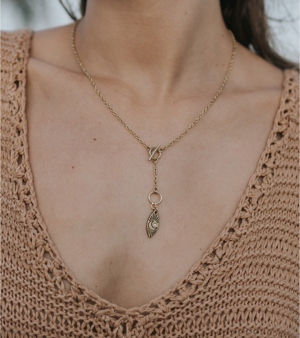 Crescent Moon Charm Necklace