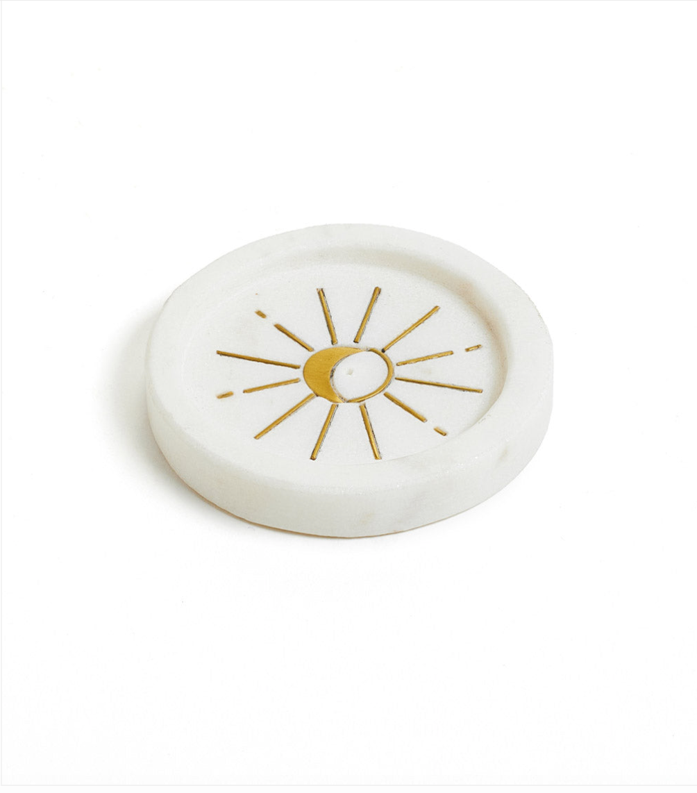 Marble Moon Incense Holder