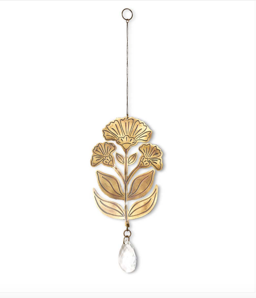 Floral Brass Suncatcher
