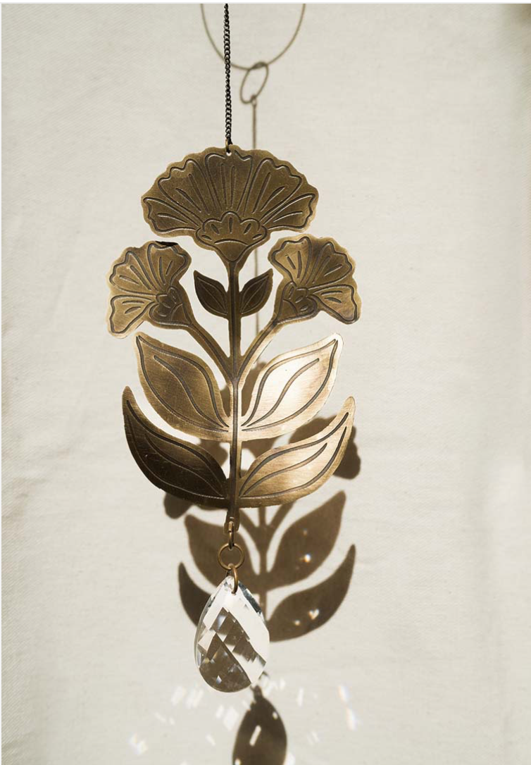 Floral Brass Suncatcher