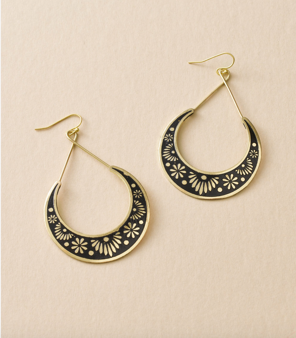 Crescent Moon Hoop Earrings