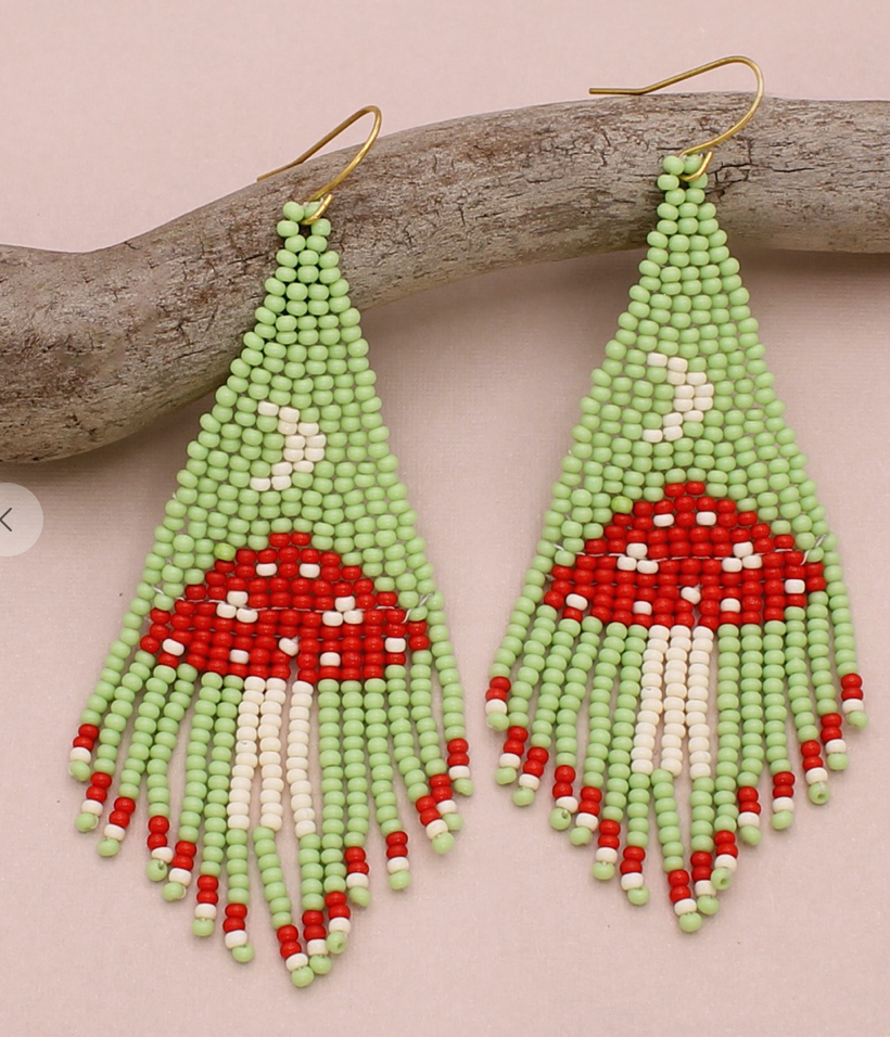 Shroom Beaded Earrings