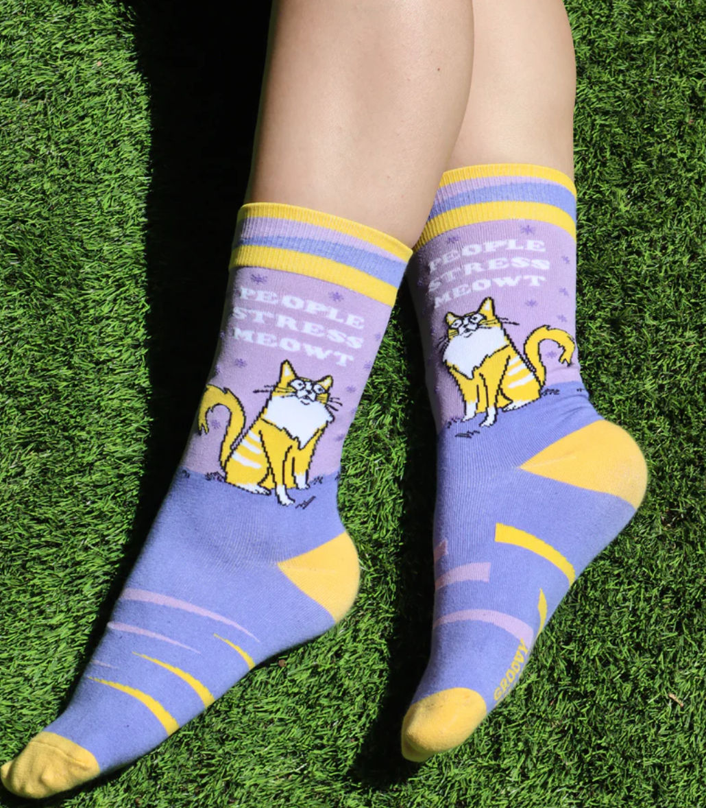 People Stress Meowt Women’s Crew Socks