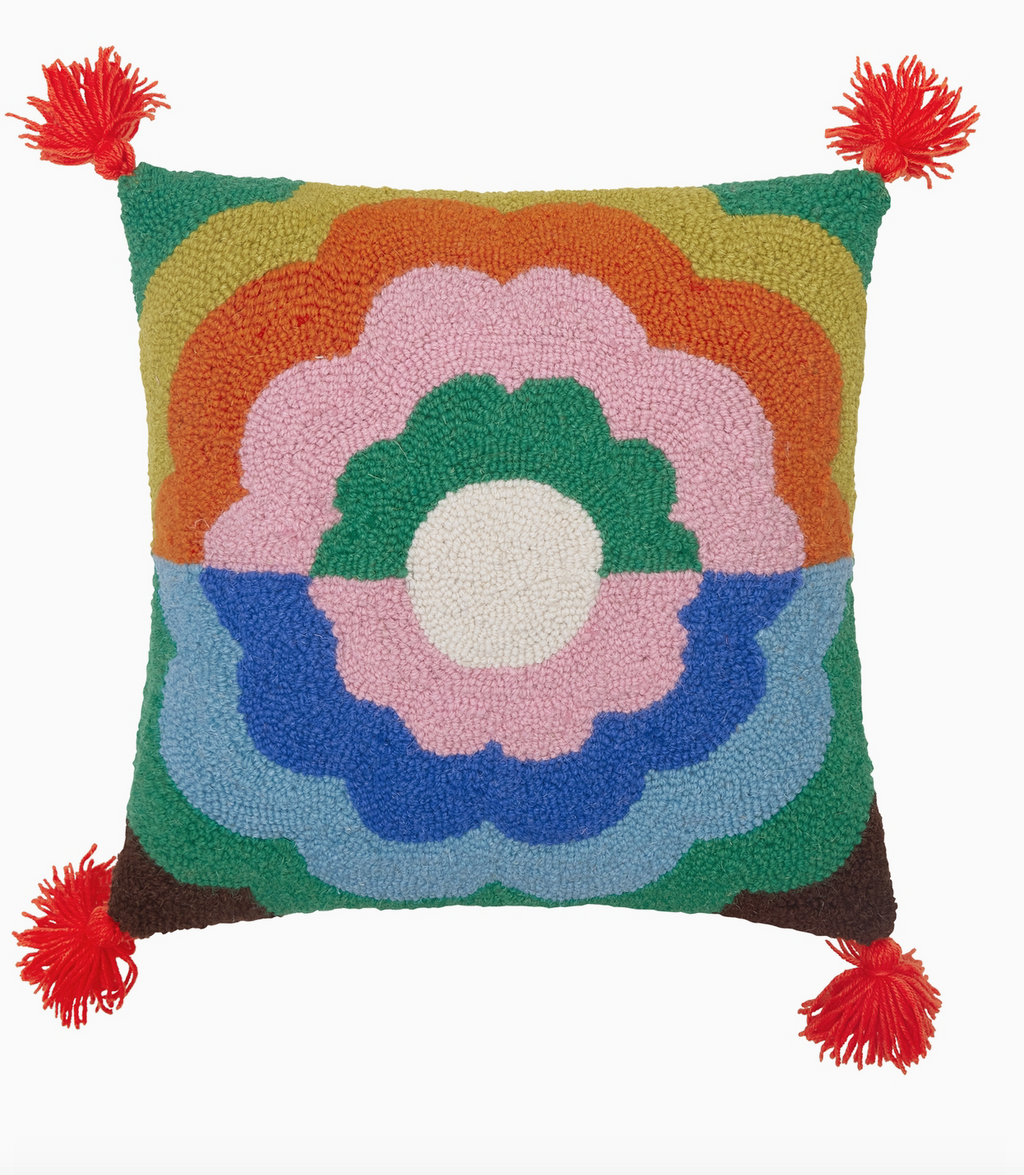 Flip Flop Floral With Tassels Hook Pillow