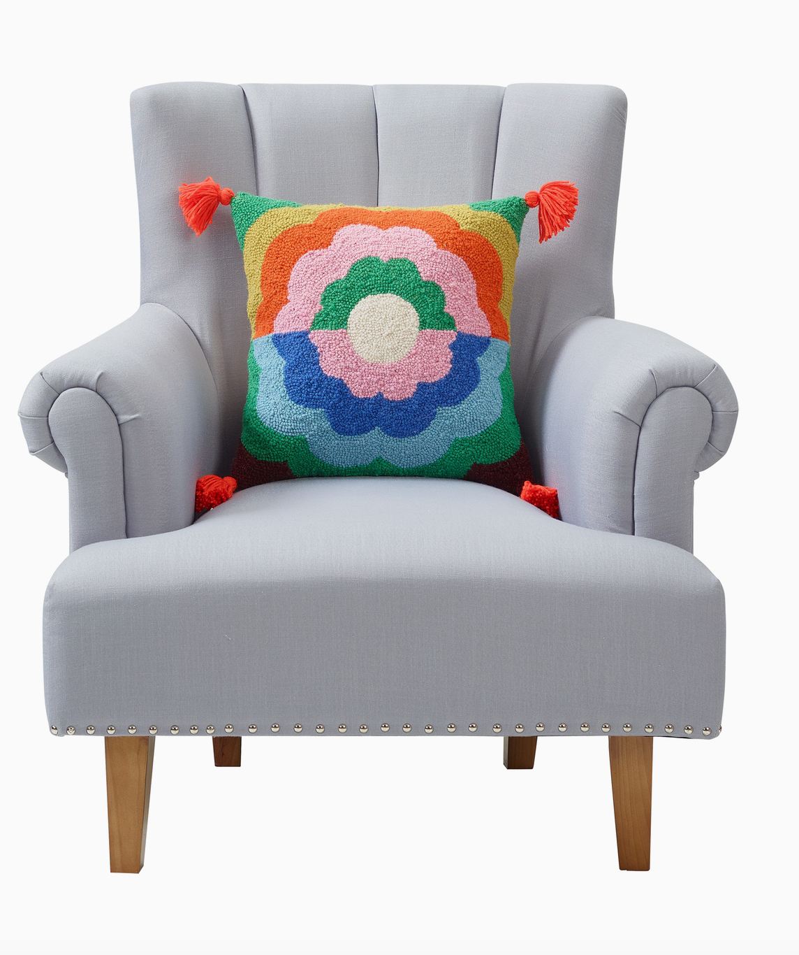 Flip Flop Floral With Tassels Hook Pillow