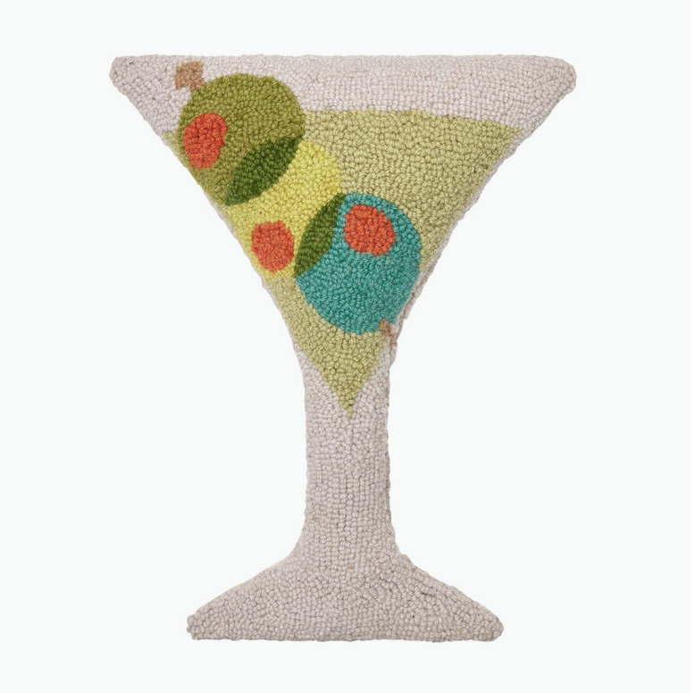 Martini Glass Hook Pillow