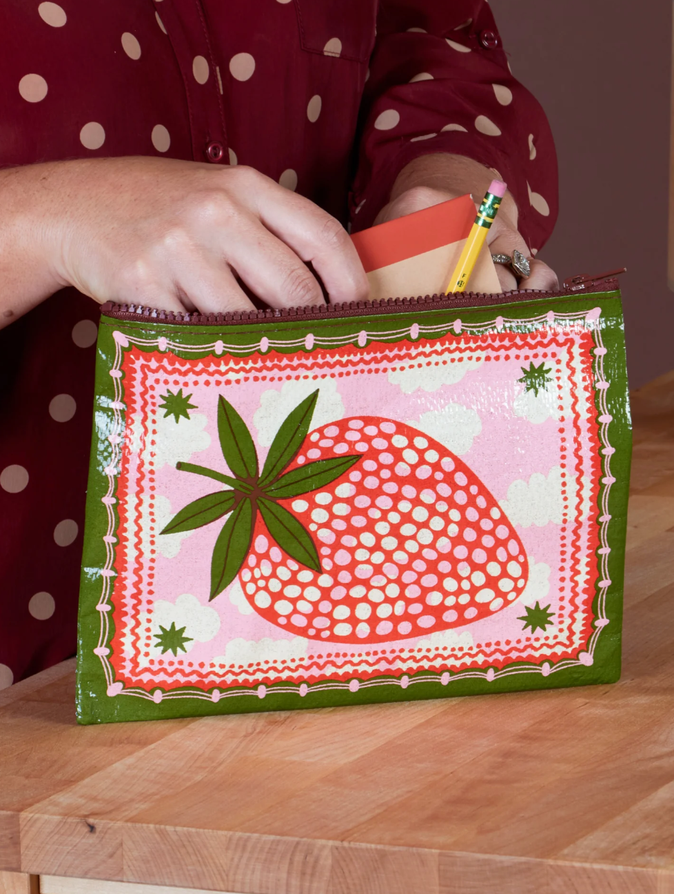 Strawberry Cloud Zipper Pouch