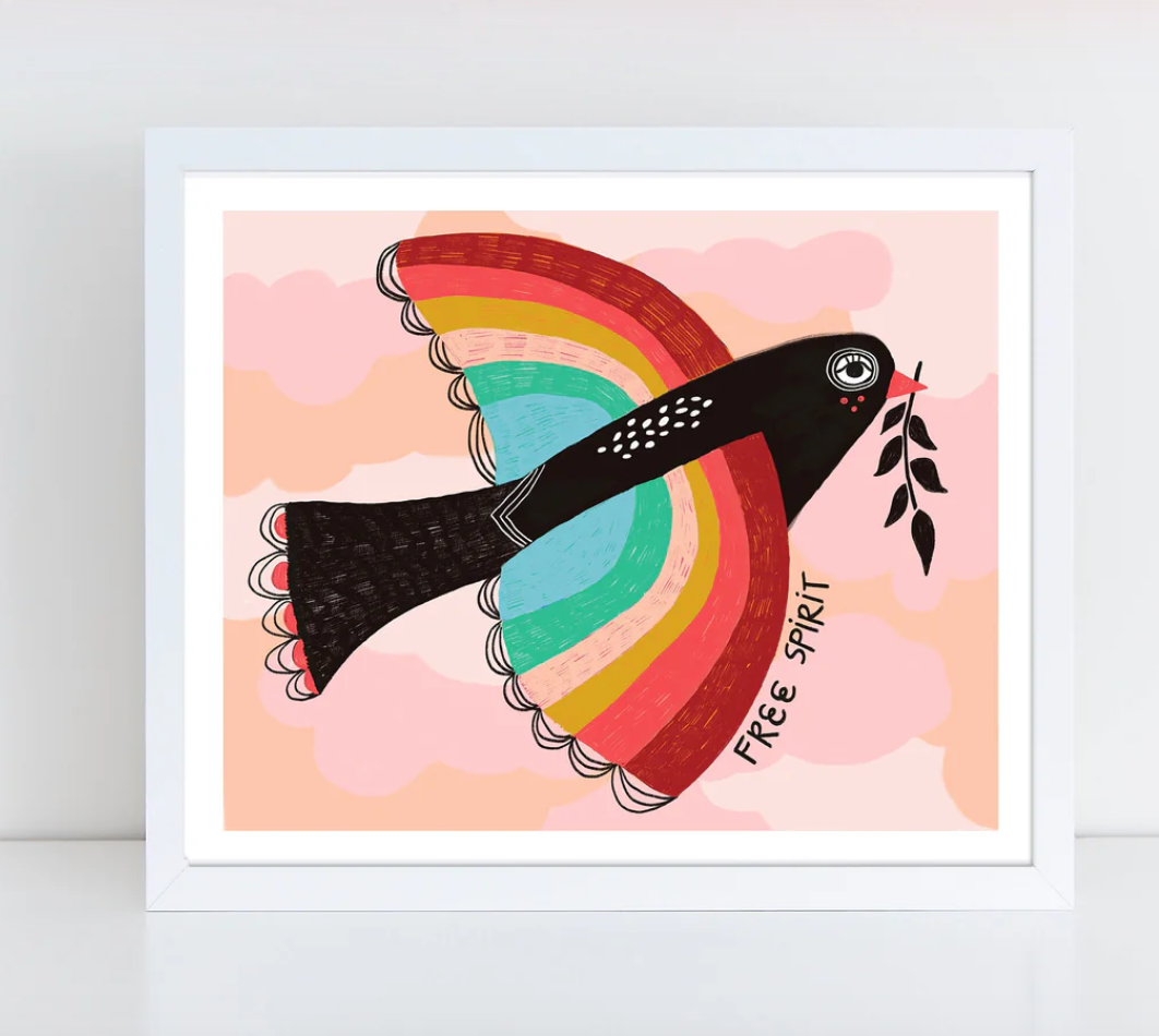 Rainbow Bird 8x10 Art Print