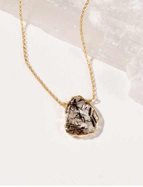 Earth Wind & Fire Tourmalinated Quartz Necklace