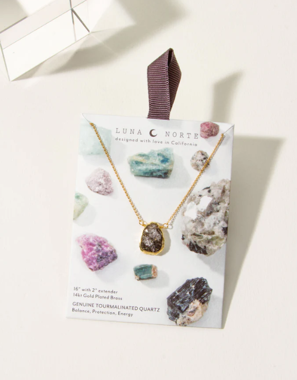 Earth Wind & Fire Tourmalinated Quartz Necklace
