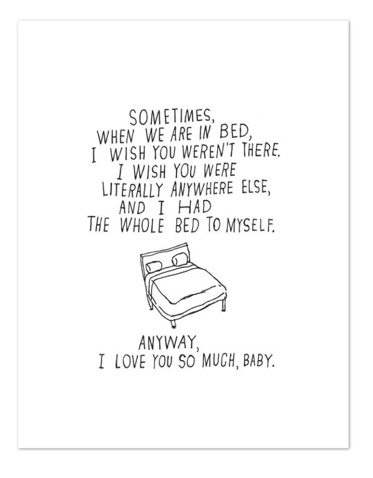 Bed To Myself Greeting Card