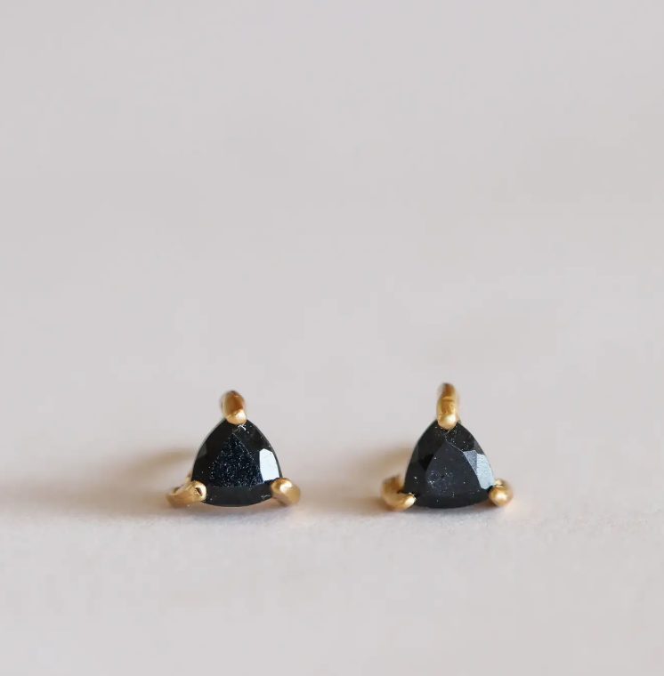 Black Tourmaline Mini Gem Earrings