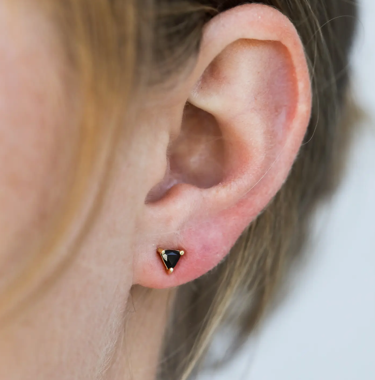Black Tourmaline Mini Gem Earrings