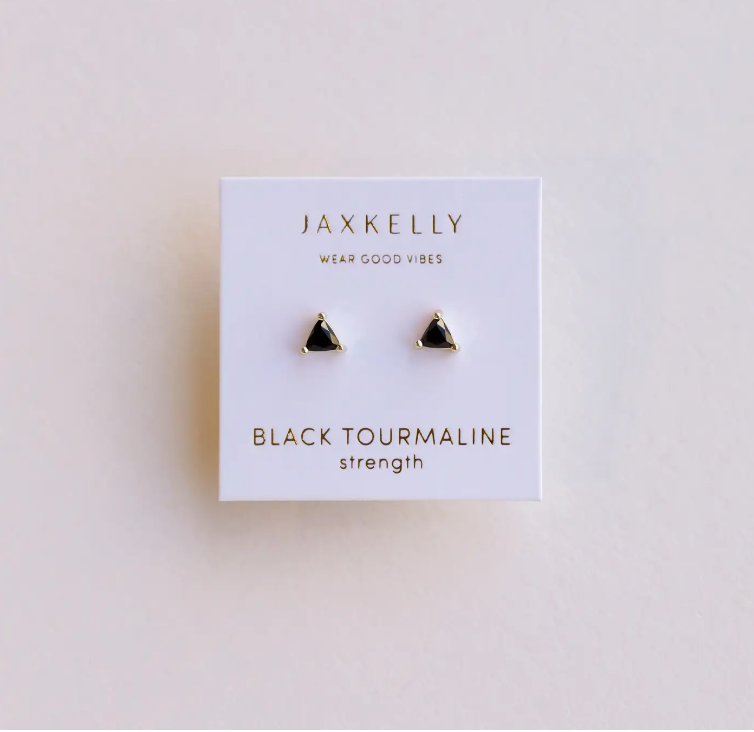 Black Tourmaline Mini Gem Earrings