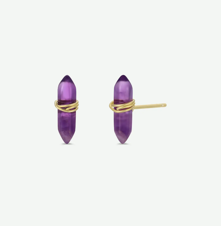 Amethyst Mineral Point Earrings