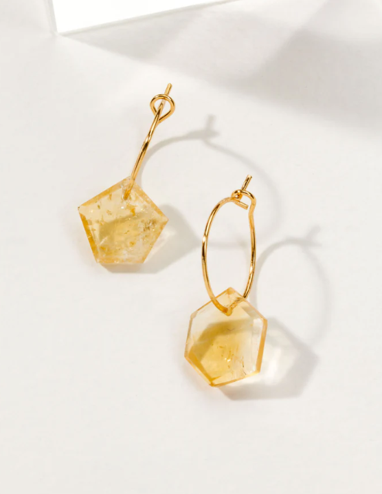 Citrine Mini Hoop Earrings