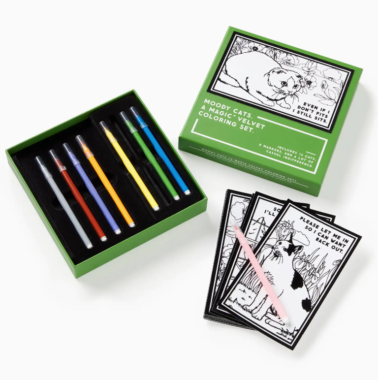 Moody Cats Velvet Coloring Set