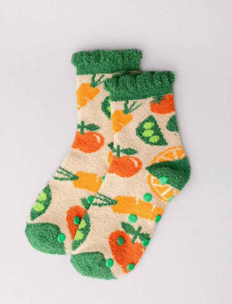 Veggie Cozy Grip Socks
