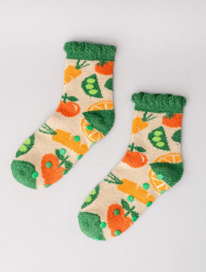 Veggie Cozy Grip Socks
