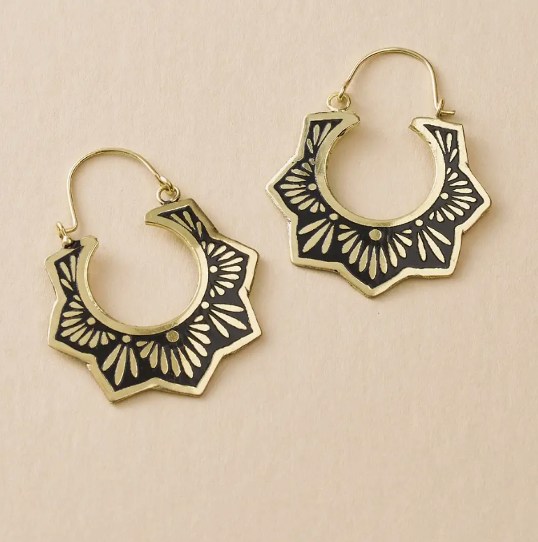 Nisha Lotus Hoop Earrings