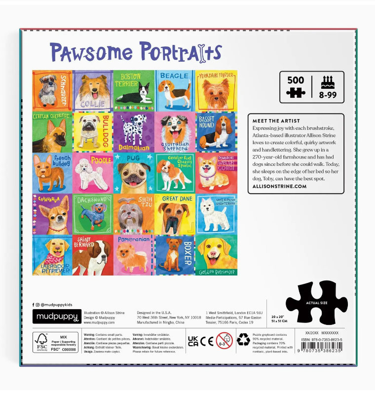 Pawsome Portraits 500 Piece Puzzle