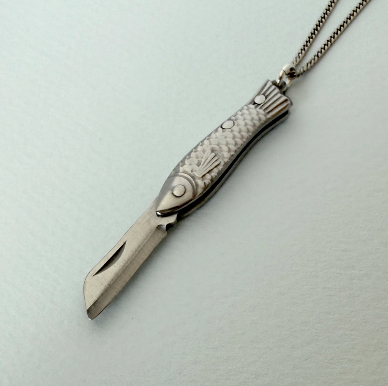Silver Fish Knife Necklace