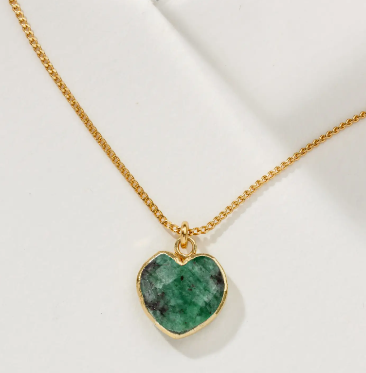 Emerald Conversation Heart Necklace